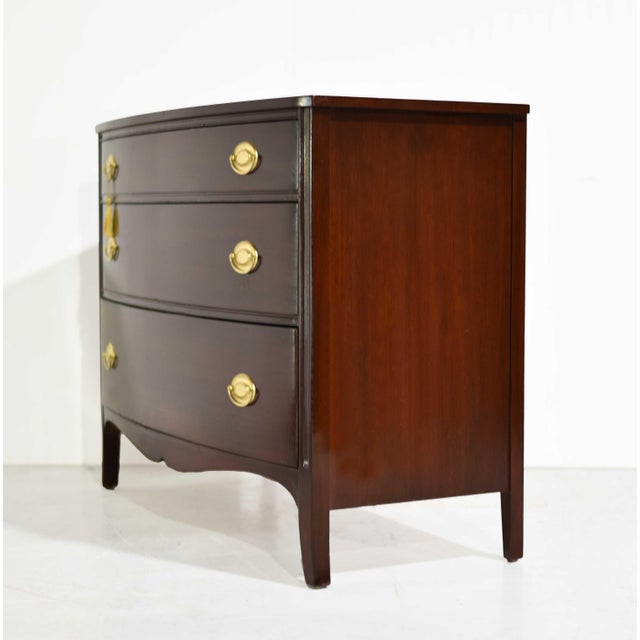 Mid 20th Century Mid Century Federal Style Mahogany Curve Front Chest For Sale - Image 5 of 14