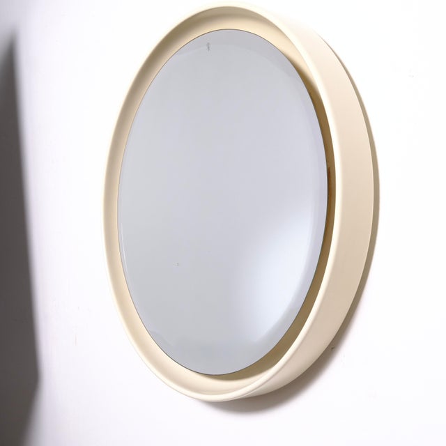 Beautiful original space-age mirror designed in the 1970s, Italy. Backlit, fully functional. The electrical system needs...