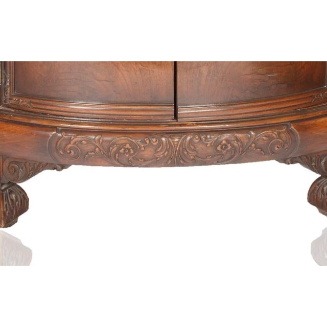 Sienna French Mahogany Wood Demilune Shape Marble Inserted Top Sideboard / Server For Sale - Image 8 of 11