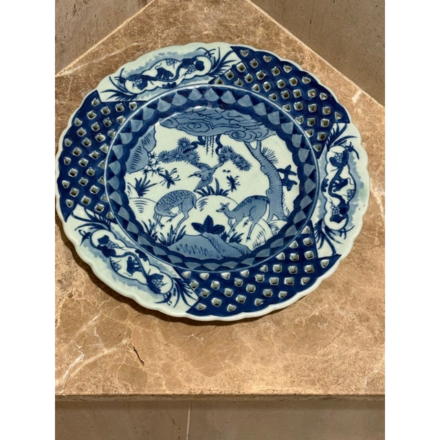Royal Blue Vintage Signed Blue & White Plate For Sale - Image 8 of 9