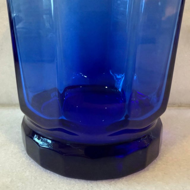 1990s Set of 6 Vintage Anchor Hocking Essex Cobalt Blue Lowball Glasses For Sale - Image 11 of 12