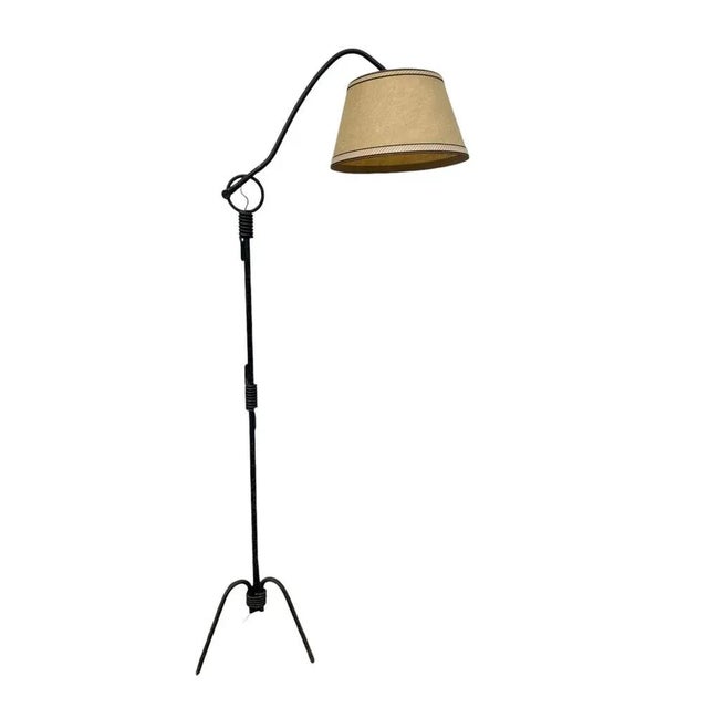 Mid-Century Modern Wrought Iron Floor Lamp by Jean Royère, 1940s For Sale - Image 3 of 11