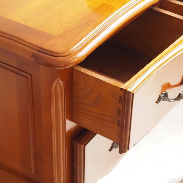 20th Century Louis XV Chest of Drawers in Cherry Wood Finish For Sale - Image 5 of 12