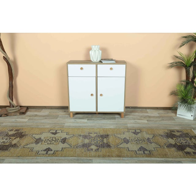 Boho Chic Turkish Hand-Knotted Runner For Sale - Image 3 of 9