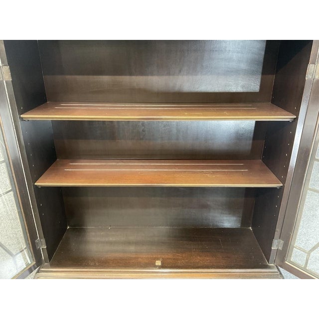Antique Solid Mahogany Secretary Desk, Colonial MFG Co, Chippendale Revival Writing Cabinet (Circa 1920s-1930s) For Sale - Image 4 of 13