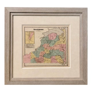 Baltimore Hundred Sussex County Delaware Original Map | Bethany & Rehoboth Beach | Beers & Pomeroy, 1868 | Custom Framed For Sale