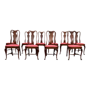 Mid 20th Century Vintage Ten Queen Anne Style Dining Side Chairs by Grand Ledge Chair Co. - Set of 10