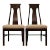 Set of 2 High End Walnut Asian Chinoiserie Dining Side Chairs For Sale