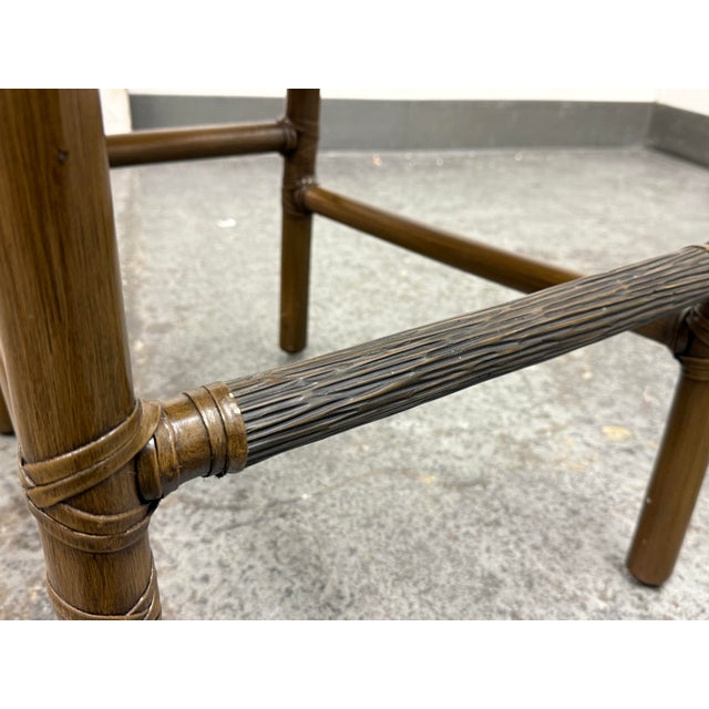 Thomas Pheasant for McGuire Woven Leather Barstool For Sale - Image 11 of 12