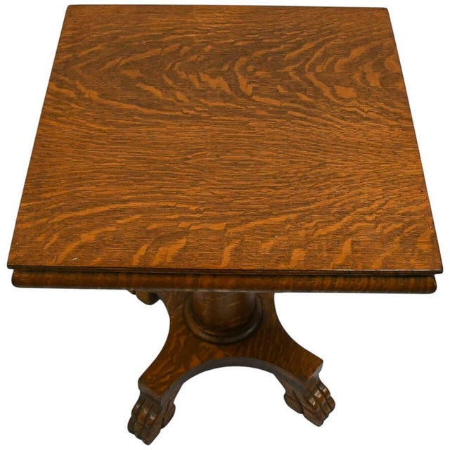 Wood Antique 19th-Century Lion's Feet Oak Wood Table For Sale - Image 7 of 7