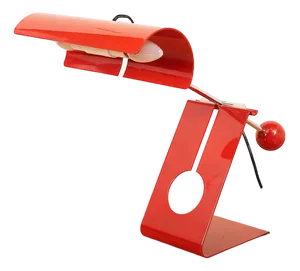 Table Lamp with Picchio Woodpecker Base in Sheet Metal Red & Frame Steel Tube Chrome by Mauro Martini for Fratelli Martini, 1976