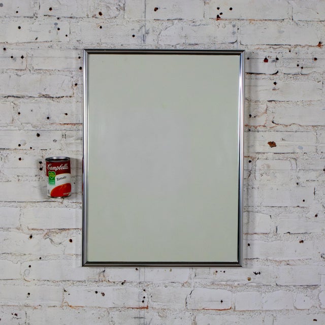 Mid to Late 20th Century MCM to Modern Wall Mirror With Silver Anodized Aluminum Rectangular Frame For Sale - Image 18 of 18