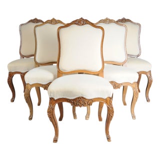 Rococo Salon Chairs in Walnut, 1700s, Set of 6 For Sale