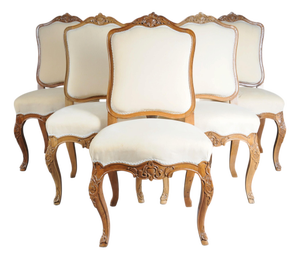 Rococo Salon Chairs in Walnut, 1700s, Set of 6