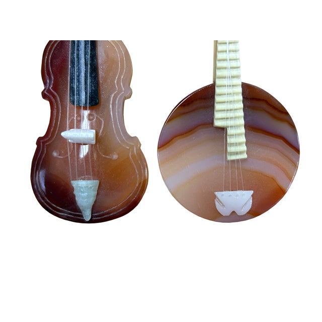 Set of 4 Color Stone Instruments Miniature Display Art Figures For Sale - Image 10 of 17