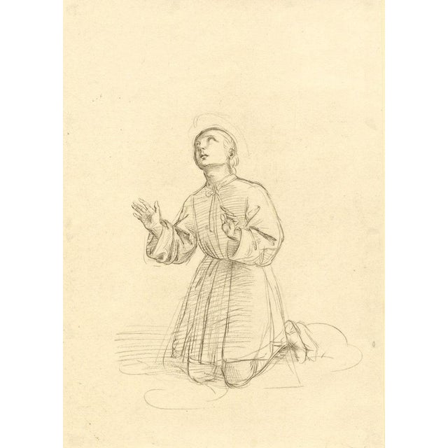 After Raphael, Kneeling Figure of a Youth, 1818, Engraving For Sale - Image 4 of 4