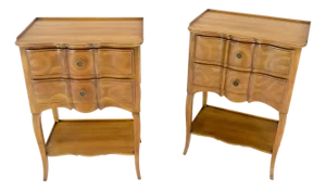 Pair of John Widdicomb Cherry Two Drawers Night Stands End Side Bed Tables