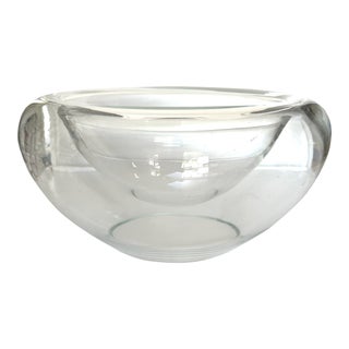 Vintage Poland Glass Concave Convex Double Wall Reversible Flower Vase Bowl Centerpiece For Sale