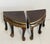 Pair of Chinese Chinoiserie triangular carved stools or plant stands.