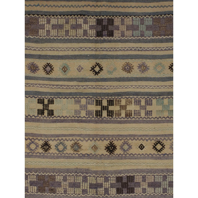 Textile Vintage Circa 1940 Turkish Flat Weave Jajim Kilim Rug, 5ft 1in X 7ft 8in For Sale - Image 7 of 9