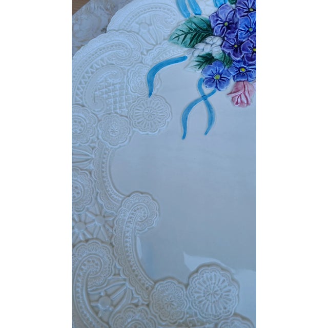 MOS25Vintage Fitz and Floyd Majolica Style Serving Platter For Sale - Image 9 of 13