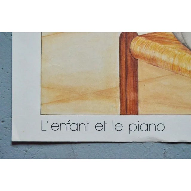 Boho Chic School Poster Depicting Child, Piano & Faust For Sale - Image 3 of 10