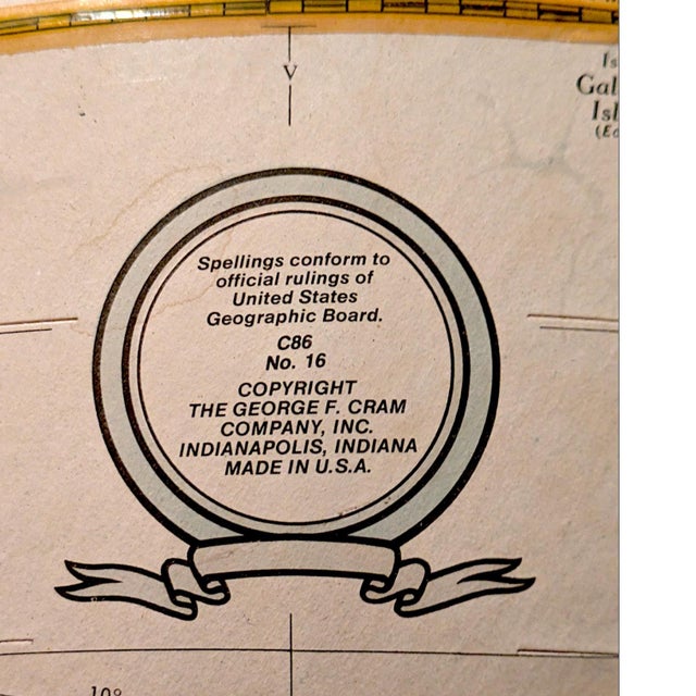 Collectible Cartographic Vintage 16" Cram's Imperial World Globe on Brass Toned Floor Stand For Sale - Image 10 of 11