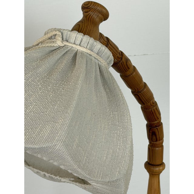 Mid-Century Modern Swedish Turned Pine Floor Lamp with Swan-Neck Arm, 1970s For Sale - Image 8 of 12