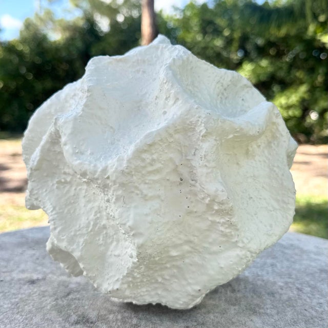 Early 21st Century Minimalist Abstract Textured Spherical Plaster Sculpture For Sale - Image 5 of 6