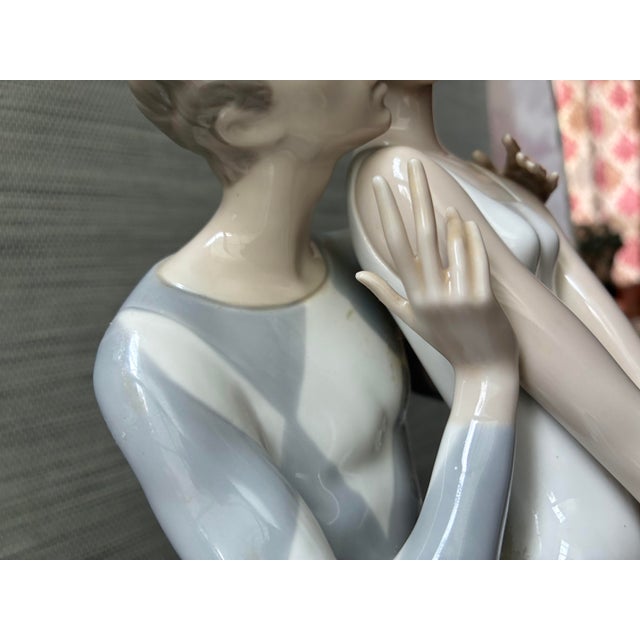 Large VTG Lladró Porcelain Figurine "Idyl" Harlequin & Ballerina Alfredo Ruiz For Sale - Image 9 of 10