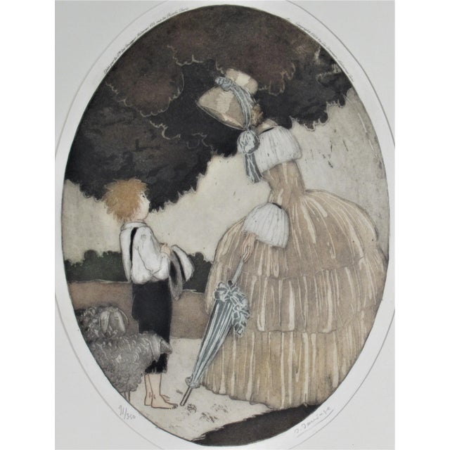 This artwork "Personages with Lambs" 1924 is an original colors aquatint by noted French artist Felix Roy A.K.A Sylvain...