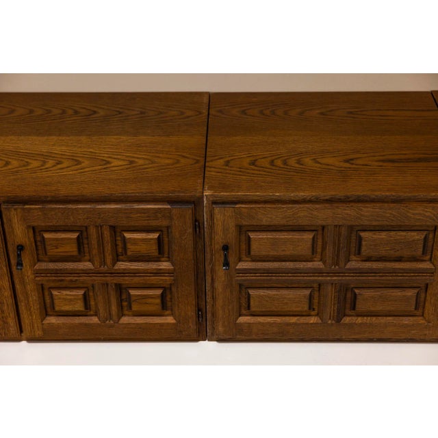 Spanish Brutalist Lowboard in Oak, 1970s For Sale - Image 5 of 6