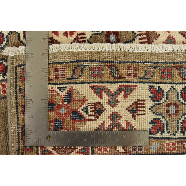 Kazak Rug 3’3” X 4’9” Brown Wool Tribal Hand-Knotted Oriental Carpet For Sale - Image 12 of 12