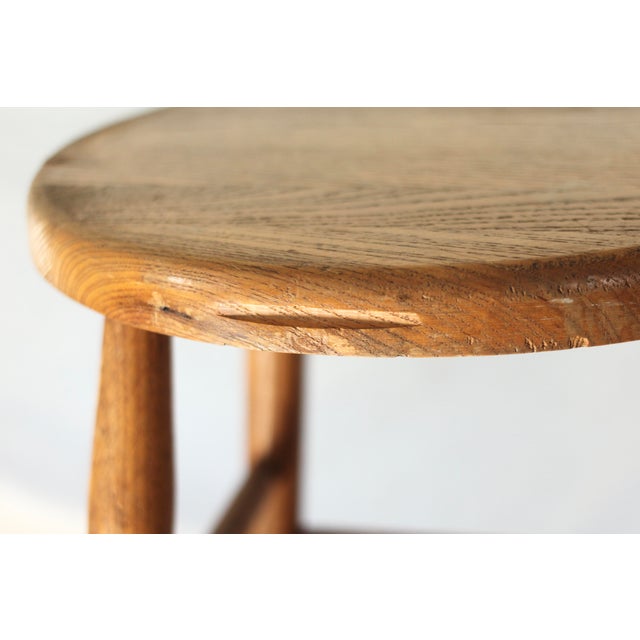 Brown Vintage Handmade Farmhouse Stool For Sale - Image 8 of 11