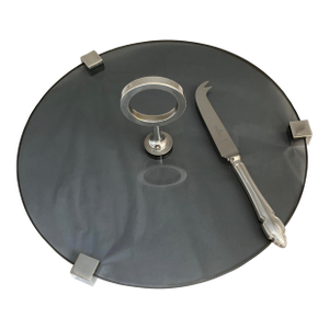 Round Plateau À Fromage - Cheese Tray/Board With Silver Cheese Knife.