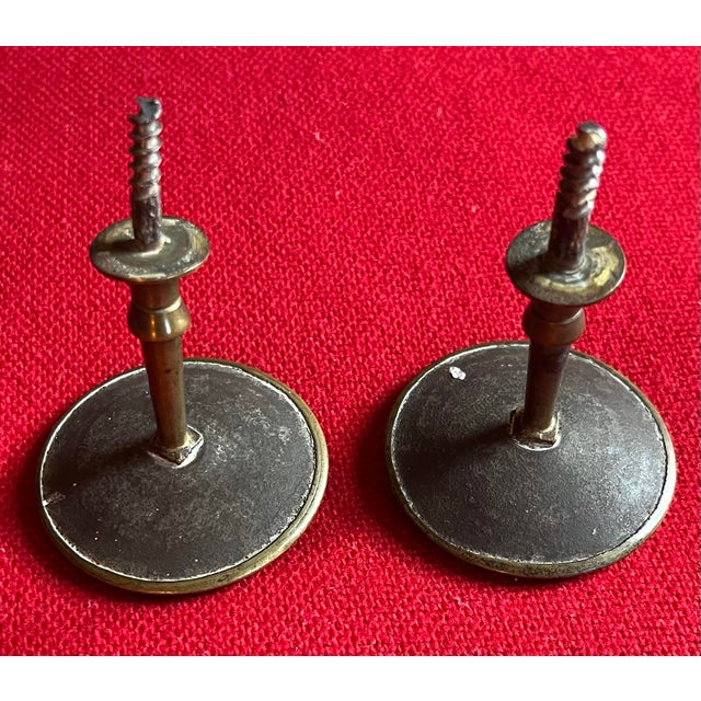 Antique Early 19th Century American Federal Neoclassical Brass Mirror Supports or Drapery Curtain Tie Backs 1810 - 1820 - A Pair For Sale - Image 10 of 12