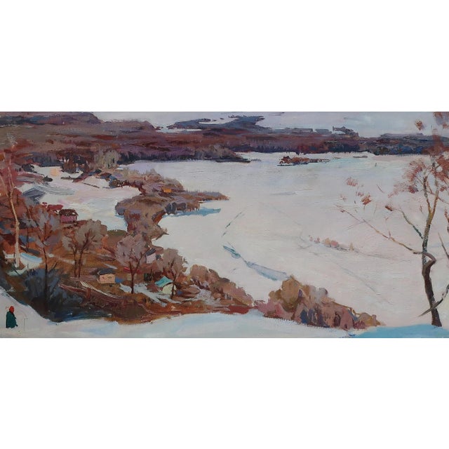 Winter Landscape Oil Painting, Impressionism, Ukrainian Artist, 1977 100-200 For Sale - Image 6 of 6