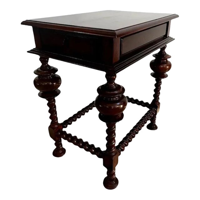 Side Table Gothic Style Barley Twist Legs Drawer by Uttermost Furniture For Sale