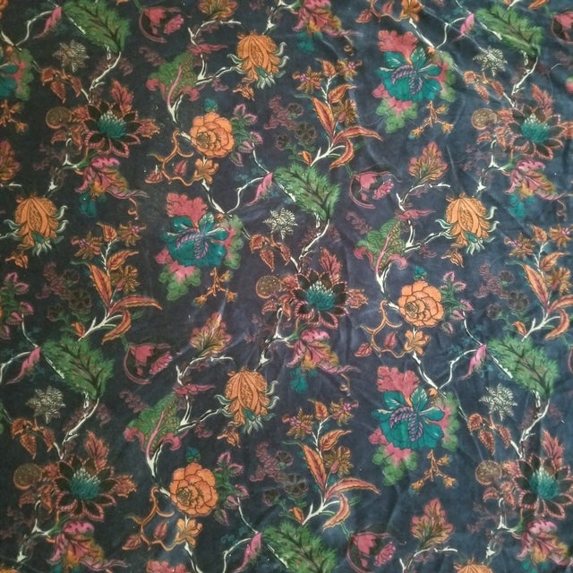 Five yards of super soft good quality upholstery grade eco friendly bejewelled cotton velvet. Hand block printed. Perfect...
