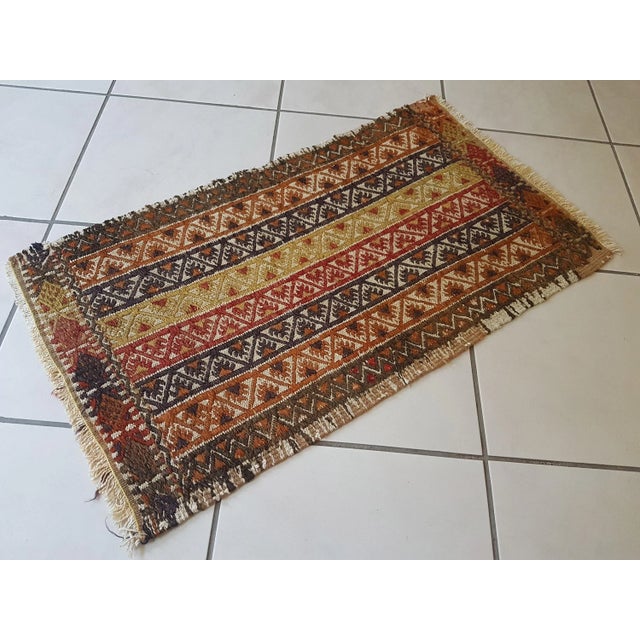 Textile 1970s Turkish Oushak Kilim Yastik Rug 1'7" X 2'9" For Sale - Image 7 of 9