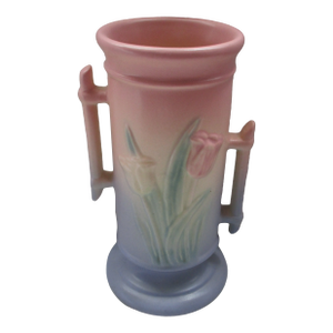 Vintage Hull Pottery Tulip Flower Vase 107-33-6 Blue Matte Glaze, Usa