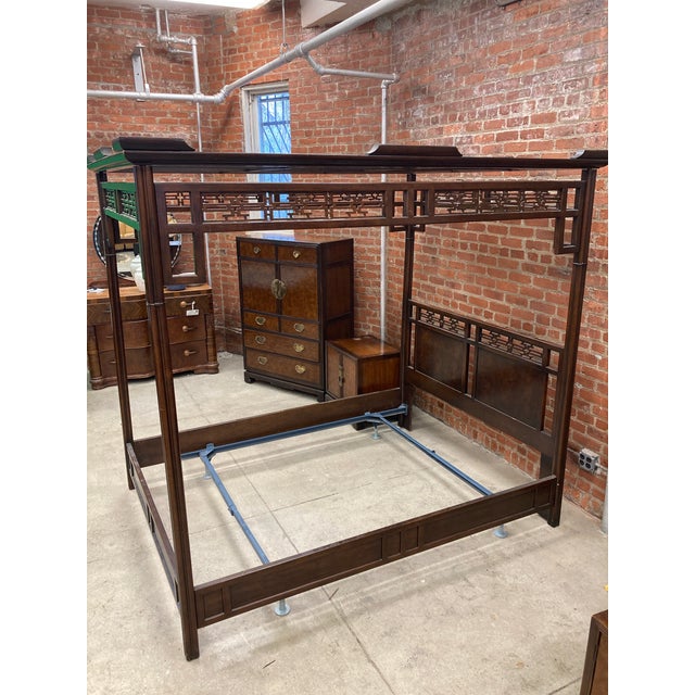 Chinoiserie 1970s Drexel Heritage Canopy Bed For Sale - Image 3 of 9