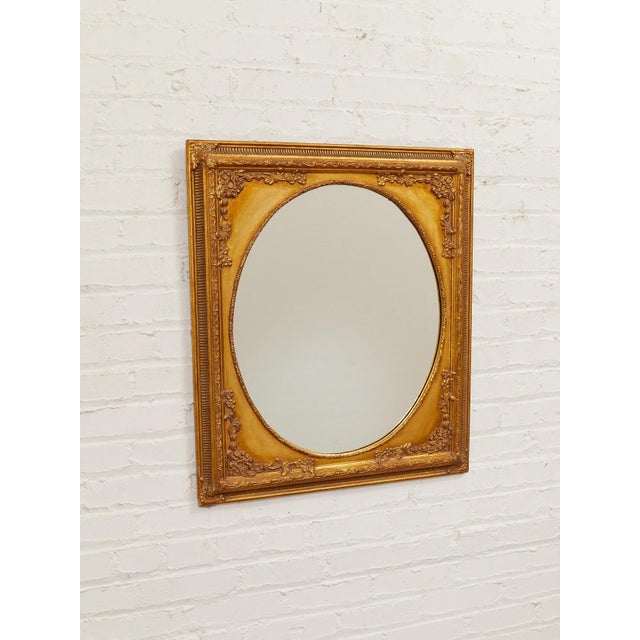 American Framed Gold Gilded Vintage Mirror Circle For Sale - Image 3 of 7