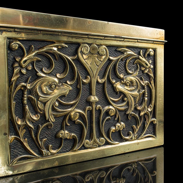 Antique Stationery Box, English, Brass, Tabletop Letter Case, Victorian, c.1880 For Sale - Image 9 of 10