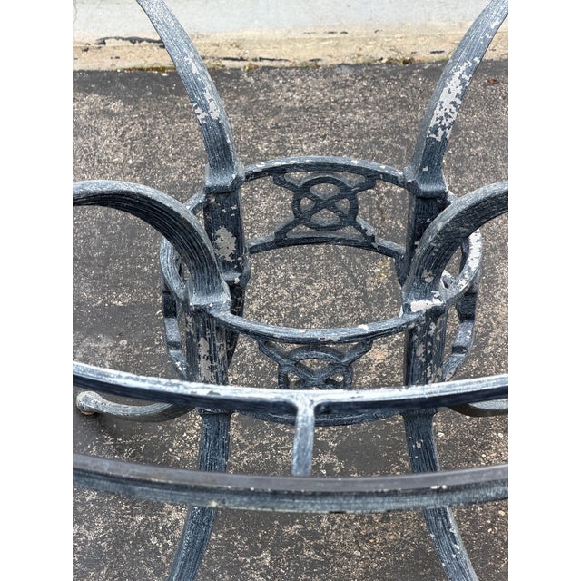 1990s Vintage Woodard Delphi Outdoor 4 Cast Aluminum Chairs For Sale - Image 5 of 12