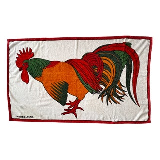 Coq Terry Beach Towel from Hermès for Hermès, 1985 For Sale