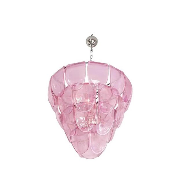Italian Petals Chandelier in Pink Murano Glass by Simoeng For Sale - Image 6 of 6