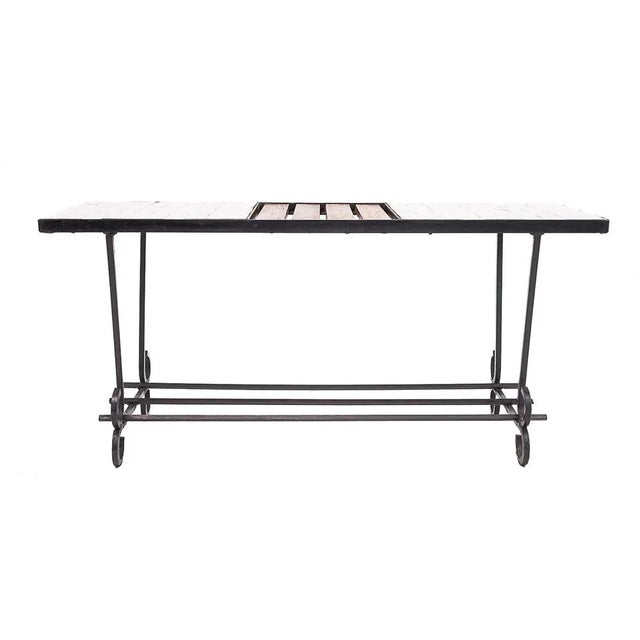 Modernist Coffee Table in Teak and Ceramic attributed to Charlotte Perriand, 1950s For Sale - Image 6 of 9