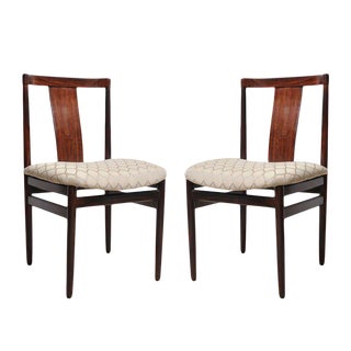 Rosewood Mid-Century Modern Side Chairs With Upholstered Seat - a Pair For Sale