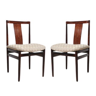 Rosewood Mid-Century Modern Side Chairs With Upholstered Seat - a Pair For Sale